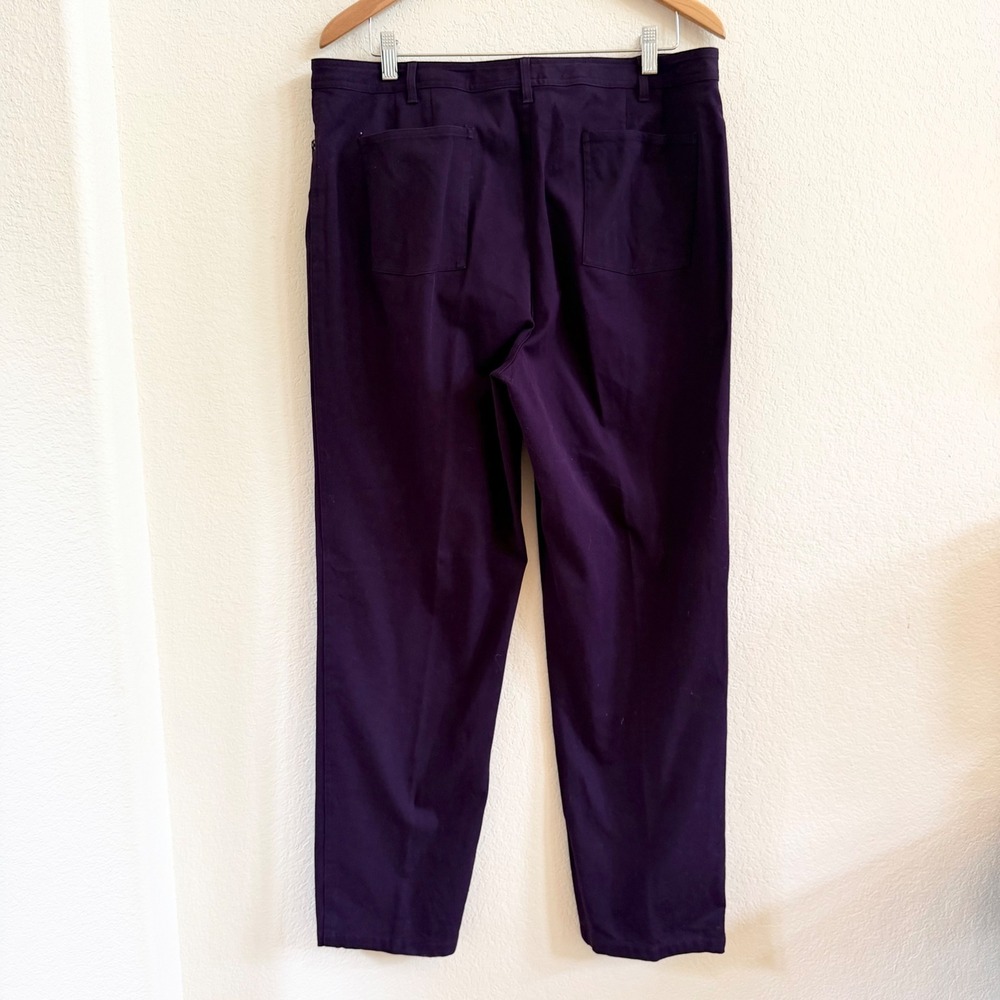 Peck & Peck Collection Purple Straight Leg Cotton Stretch Pants Womens Size 16 - Picture 12 of 12